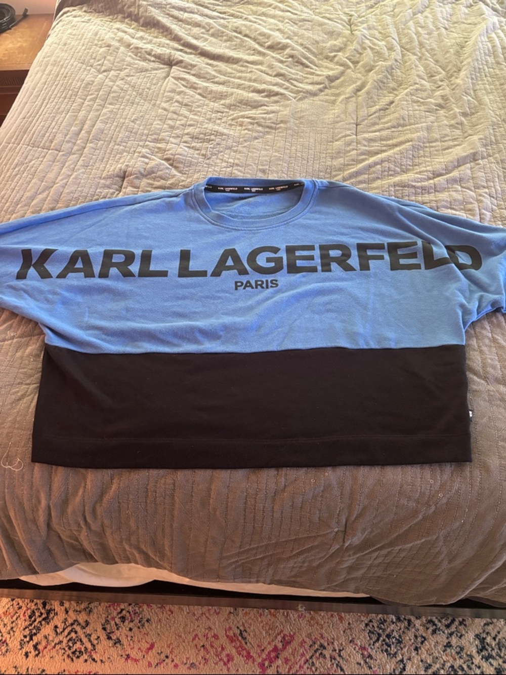 Karl Lagerfeld Oversized Blue and Black Sweatshirt
